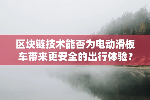 区块链技术能否为电动滑板车带来更安全的出行体验？
