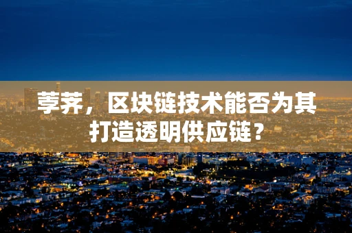 荸荠，区块链技术能否为其打造透明供应链？