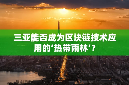三亚能否成为区块链技术应用的‘热带雨林’？