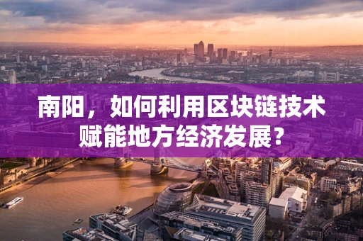 南阳，如何利用区块链技术赋能地方经济发展？