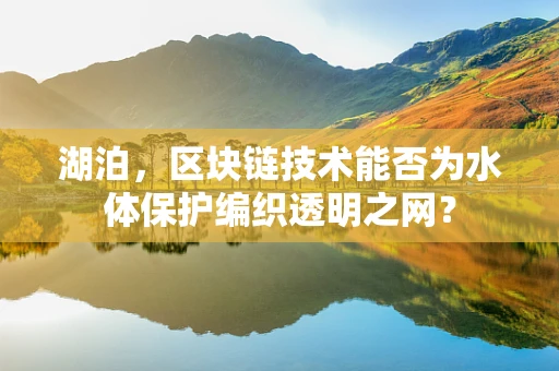 湖泊，区块链技术能否为水体保护编织透明之网？