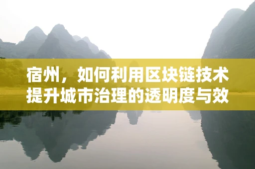 宿州，如何利用区块链技术提升城市治理的透明度与效率？