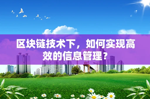 区块链技术下，如何实现高效的信息管理？