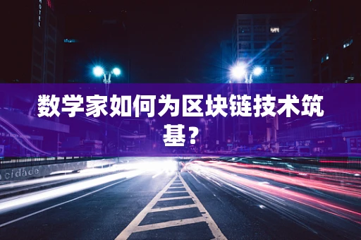 数学家如何为区块链技术筑基？