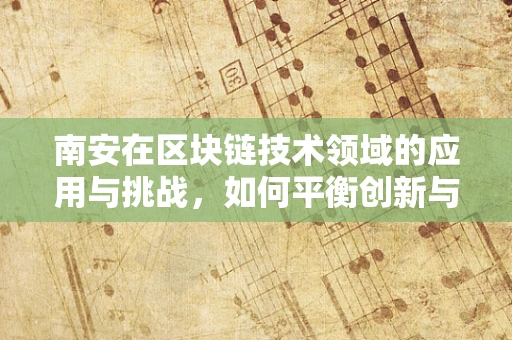 南安在区块链技术领域的应用与挑战，如何平衡创新与监管？