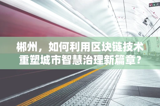 郴州，如何利用区块链技术重塑城市智慧治理新篇章？