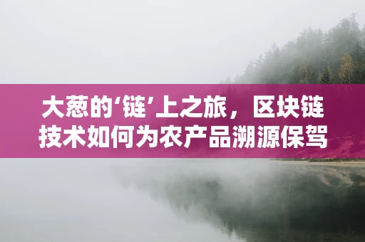 大葱的‘链’上之旅，区块链技术如何为农产品溯源保驾护航？