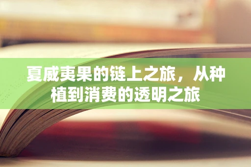 夏威夷果的链上之旅，从种植到消费的透明之旅