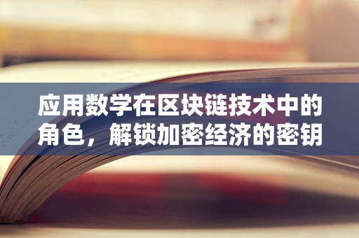 应用数学在区块链技术中的角色，解锁加密经济的密钥？