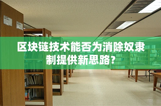 区块链技术能否为消除奴隶制提供新思路？