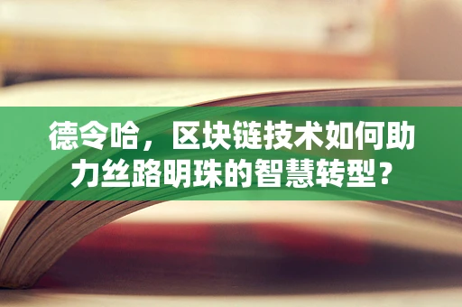 德令哈，区块链技术如何助力丝路明珠的智慧转型？