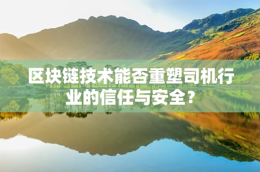 区块链技术能否重塑司机行业的信任与安全？