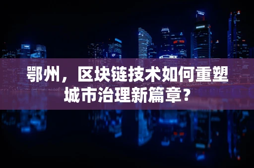 鄂州，区块链技术如何重塑城市治理新篇章？