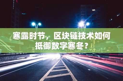 寒露时节，区块链技术如何抵御数字寒冬？