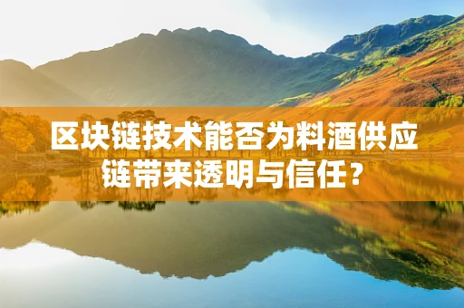 区块链技术能否为料酒供应链带来透明与信任？