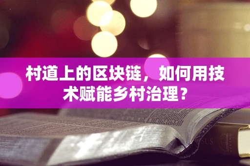 村道上的区块链，如何用技术赋能乡村治理？