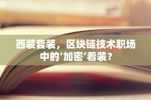 西装套装，区块链技术职场中的‘加密’着装？