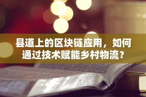 县道上的区块链应用，如何通过技术赋能乡村物流？