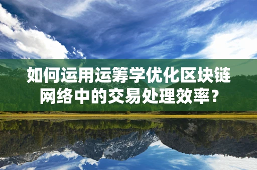 如何运用运筹学优化区块链网络中的交易处理效率？
