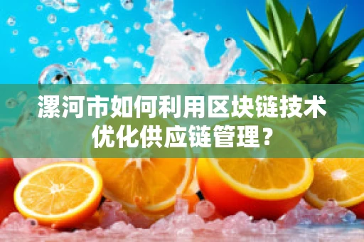 漯河市如何利用区块链技术优化供应链管理？