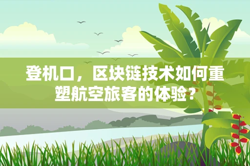 登机口，区块链技术如何重塑航空旅客的体验？