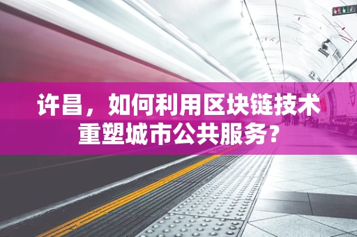 许昌，如何利用区块链技术重塑城市公共服务？