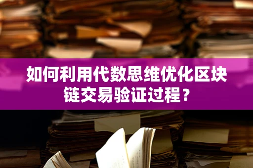 如何利用代数思维优化区块链交易验证过程？