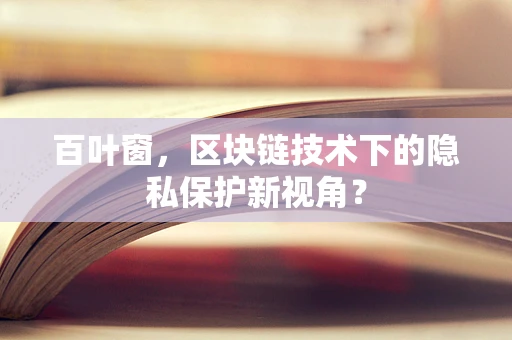 百叶窗，区块链技术下的隐私保护新视角？
