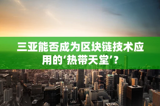 三亚能否成为区块链技术应用的‘热带天堂’？