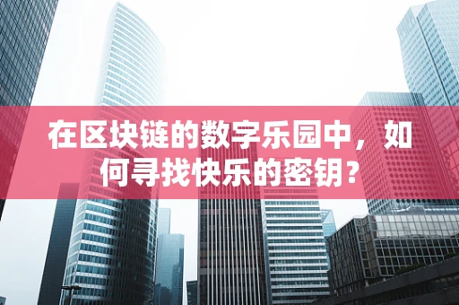 在区块链的数字乐园中，如何寻找快乐的密钥？