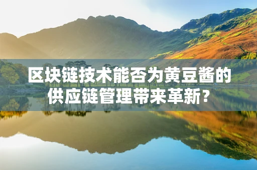 区块链技术能否为黄豆酱的供应链管理带来革新？
