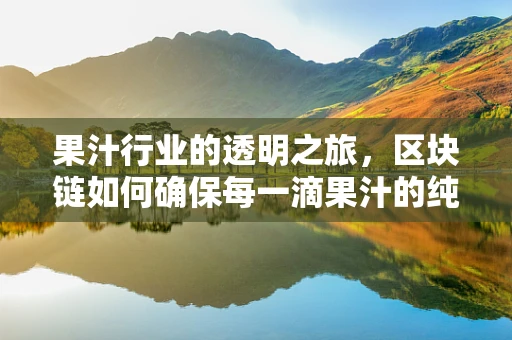 果汁行业的透明之旅，区块链如何确保每一滴果汁的纯净？