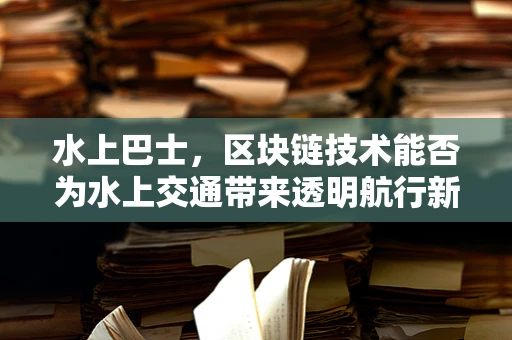 水上巴士，区块链技术能否为水上交通带来透明航行新纪元？